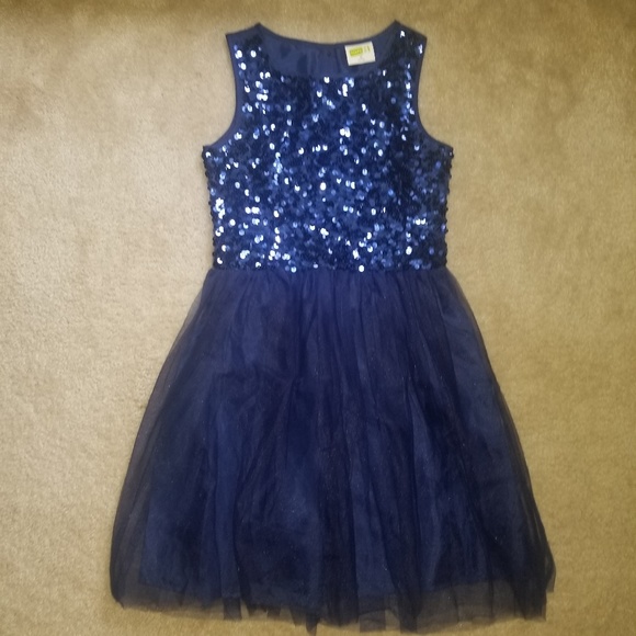 girls navy sequin dress